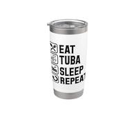 Eat Tuba Sleep Repeat Simple Basic Icons Stainless Steel Insulated Tumbler