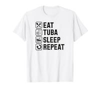 Eat Tuba Sleep Repeat Simple Basic Icons T-Shirt