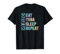 Eat Tuba Sleep Repeat Simple Basic Icons T-Shirt