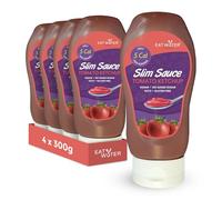 Eat Water Slim Tomato Ketchup Sauce 300ml, Pack of 4- Low Calorie (5 Cals/Serving), No Added Sugar, Fat Free, Keto Friendly, Vegan & Gluten-Free, Low Carb Tomato Sauce, Healthy Dip & Cooking Condiment