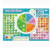 Eat Well Magnetic Food Chart Age 3+ by Fiesta Crafts - Eat Healthy Reward chart for children - Colour-coded Food Images to Encourage Good Eating Habits - Magnetic chart to track daily goals and healthy diet