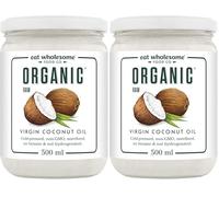Eat Wholesome Organic Raw Cold-Pressed Virgin, Coconut Oil, 500 ml, for Cooking, Baking, Skin Moisturiser & Hair Conditioner (Pack of 2)