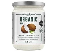Eat Wholesome Organic Virgin Coconut Oil, Raw Cold-Pressed, 500 ml, Glass Jar in Box, for Cooking, Baking, Skincare & Hair
