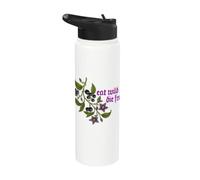 Eat Wild Die Free Deadly Nightshade Poison Plant Dark Humor Stainless Steel Insulated Water Bottle