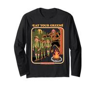 Eat Your Greens Bigfoot Sasquatch Retro Funny Adult Humor Long Sleeve T-Shirt