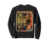 Eat Your Greens Bigfoot Sasquatch Retro Funny Adult Humor Sweatshirt