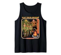 Eat Your Greens Bigfoot Sasquatch Retro Funny Adult Humor Tank Top