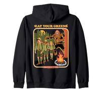 Eat Your Greens Bigfoot Sasquatch Retro Funny Adult Humor Zip Hoodie