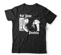 Eat Your Protein Tshirt Unisex & Kids Anime Japanese Attack Manga Gym Funny Black L