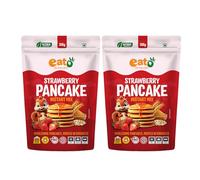 Eat5 Strawberry Pancake Instant Mix| No Maida, No Refined Sugar, Preservative-Free | Wholesome, Nutritious & Fluffy Pancakes | High Fiber, Protein-Rich | Quick & Easy Breakfast or Snack (Pack of 2)