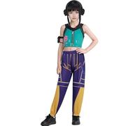 EATAN Kpop Demon Rumi Zoey - Cosplay Costume for Niños, Disfraz de Cazadores Pop Cantantes Rumi Zoey, Idolo, Juego de Rol, Halloween Disfraz para Mujeres y Niñas (Green, 110)