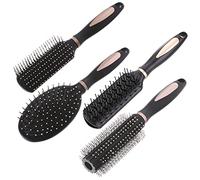 EATAN Pack of 4 Hair Brush Set Anti Static Massage Oval Comb Round Hair Brush Vent Hair Brush Detangling Brush Paddle Brush for Women Men Kid All Wet or Dry Hair's Detangle, Massage, Add Shine