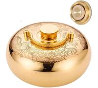 EATAN Thickened Solid Copper Hand Held Hot Water Bag Waterproof Classic Brass Finish with Lid, Back Massage in Bathroom (Carved Model, S)