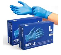 eatasty Disposable Gloves, Pack of 200, Blue Nitrile Gloves, Powder-Free, Latex-Free, Strong with Textured Grip, Multipurpose for Food Handling, Cleaning, Automotive & DIY