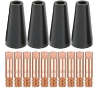 EATBALE 14AK 15AK Gasless Nozzle Tips Kit, MIG Welding Contact Tip 0.9mm 0.035'' M6, Welding Torch consumables for MIG MAG 15AK 14AK MB15 MB14 Welder Accessories (14Pcs)