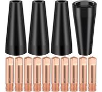 EATBALE 14AK 15AK Gasless Nozzles, Contact Tips(1.0mm 0.039") Accessories Set for MIG MAG Welding Torch MB14 MB15 Airless Nozzle Conductive Tip Welding Gun Replacement Parts 14 Pcs