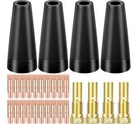 EATBALE 14AK Gasless Nozzle Contact Tips Kit for MAG MIG MB14 14AK Welding Torch Accessories, Gasless Nozzle Tips, M6 Copper Contact Tip 0.8mm 0.030", Gas Diffusers Holders (28 Pcs)
