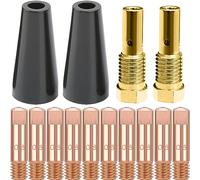 EATBALE 14AK Gasless Nozzle Tips Kit, MIG Welding Contact Tip 0.8mm 0.030'' M6, Tip Holder Diffuser Welding Torch consumables for MIG 14AK Welder Accessories (14Pcs)