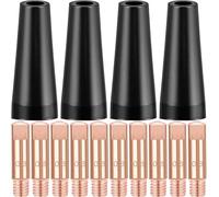 EATBALE 15AK MB15 MIG Contact Tips Kits 0.8mm 0.030" M6 Tip Gasless Nozzles for MIG/MAG 14AK/MB14 15AK/MB15 Welding Torch Accessories Copper Tip Self Protection Consumables (14Pcs)