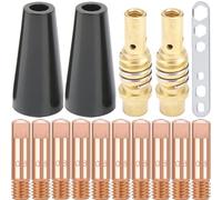 EATBALE 15AK Welding Gun Accessory, Contact Tip 0.8mm 0.030" M6, Gasless Nozzle, Tips Holder Diffuser, Welding Torch Accessory for MB15 15AK MIG Welding Torch (15Pcs)
