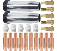 EATBALE 24KD MB24 Contact Tips Kits 0.8mm/0.30" Tip Conical Gas Nozzle Tip Holder Diffuser Fit 24KD MB24 MIG MAG Co2 Welding Torch Gun Consumables Easy Installation Accessories (22 Pcs)