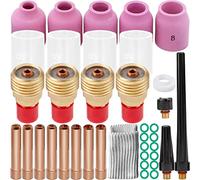 EATBALE 38Pcs Welding Torch Gas Lens Kit #10 Glass Cup Kit, for Tig Welding Torch Accessories Stubby Gas Lens Collets Body Alumina Nozzle for DB SR WP 9 20 25