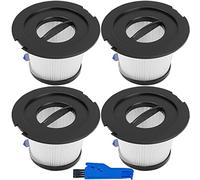 EATBALE 4 Set Replacement Filters for Moosoo K17 Cordless Vacuum Cleaner, Vacuum Dust Bin Filters with Strainer Screen (4 HEPA Filter + 4 Strainer Screen + Cleaning Brush)