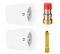 EATBALE 4Pcs Ceramic Welding Cup Set #12 White for TIG Welding Cup with Collets, Collet Bodies for WP-17/18/26