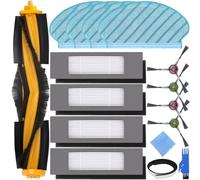 EATBALE Accessories Kit for Ecovacs Deebot OZMO 950 OZMO 920 for Yeedi 2 Hybrid Robot Vacuum Cleaner 1 Main Brush 4 Side Brushes 4 Hepa Filters 4 Mopping Pads Roller Brush Edge Brush Replacement Parts