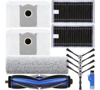 EATBALE Accessories Kit for ECOVACS DEEBOT X8 Pro Omni / X8 Omni Robot Vacuum Cleaner 2 x Main Brushes, 2 x Heap Filters, 4 x Side Brushes, 2 x Dust Bags Washable Attachment Replacement Parts