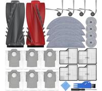 EATBALE Accessories Kit for Roborock Saros 10 / G30 Robot Vacuum Cleaner 2 Main Brushes 4 Side Brushes 4 Hepa Filters 4 Mop Pads 4 Round Mop Pads 6 Dust Bags Consumable Replacement Parts(24 Pcs)