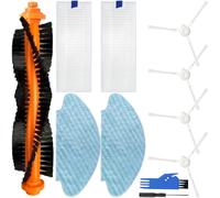 EATBALE Accessories Kit for Rowenta Explorer RR688 / RR682 / 50 RG687 / 20/40 / 45 / isweep x3 Robot Vacuum Cleaner 1 Main Brush 4 Side Brushes 2 Hepa Filters 2 Mop Cloths Replacement Parts
