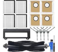 EATBALE Accessory Set for Eufy L60 / L50 / L60 SES / L50 SES / L60 Hybrid / L50 Hybrid Robot Vacuum Cleaners 1 Main Brush 4 Side Brushes 4 Filters 4 Dust Bags 1 Main Brush Cover Replacement Parts