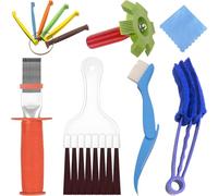 EATBALE Air Conditioning Condenser Fin Comb Condenser Cleaning Set Stainless Steel Radiator Fin Comb Brush Tool Air Conditioning Coil Repair Tool Air Refrigerator Coil Fin Evaporator Brush