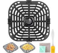EATBALE Air Fryer Grill Pan for Instant Pot Vortex Plus 5.7QT 6 QT, for Gourmia GAF735 GAF685 GAF680 6 Quart Air Fryer Replacement Parts Non-Stick Tray Rack Stainless Steel Accessories Kit