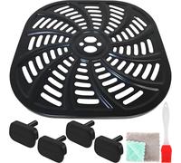 EATBALE Air Fryer Grill Pan Rubber Bumper for Gourmia GAF716 GAF778 GAF798 7QT Air Fryer Replacement Parts Non-Stick Tray Rack Stainless Steel(8.97'' 22.8cm) Washable Accessories Kit