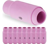 EATBALE Alumina Nozzles Ceramic Cup for TIG Welding Torch Gun Accessories Kit 10N48 Shield Cup 6# (3/8" 9.5 mm) for QQ300 PTA DB SR WP 17 18 26 Welding Gun Consumable Replacement Parts(10 Pcs)