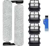 EATBALE Brush Rollers & Replacement Filters for Tineco Floor One S5 / S5 PRO / S5 PRO 2 / S5 Extreme Cordless Wet Dry Vacuum Cleaner Parts, 2 Roller Brushes, 4 HEPA Filters, 1 Cleaning Brush (6 Pcs)