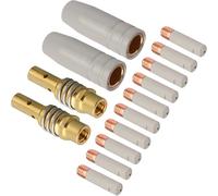 EATBALE Gas Nozzle Contact Tip with Coating Protect Nozzle Holder for MIG MAG AK15 MB15 Welding Torch Replacement Parts Gas Diffuser 8mm 0.030" Conductive Tip Consumable Welding Gun Accessories Kit