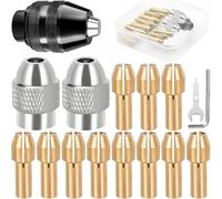 EATBALE Keyless Drill Chuck Collet Nut for Dremel 3000 4000 7700 8200 4485 Brass Collet 4486 Drill Chuck(0.5-3.2mm) Replacement Parts for Shank Rotary Tool Flex Shaft Accessories Kit