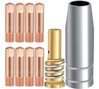 EATBALE MB14 14AK Conical Gas Nozzle 0.6mm 0.024" Contact Tip Holder Diffuser for MIG MAG Welding Torch Accessories M6 Conductive Tip Welding Gun Consumable Replacement Parts (10 Pcs)