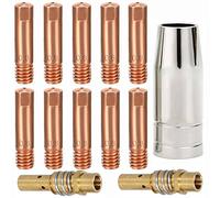 EATBALE MB15 MIG Welding Contact Tip 0.8mm 0.030'' M6, Conical Nozzle and Tip Holder Diffuser Welding Torch consumables Accessory for MB15 15AK (13Pcs)