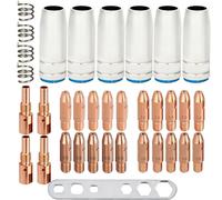EATBALE MB25 25AK MIG Welding Contact Tips Welding Torch Accessories Kit Consumables for MIG MAG Torch Gun 20 Contact Tips M6 0.6mm/0.8mm/0.9mm/1.0mm 6 Gas Nozzle, 4 Nozzle Holder, 4 Springs