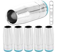 EATBALE MB25 MIG Welding Conical Nozzle Consumables Shroud Gas Nozzle Protective Cup Tip Chrome Plated Brass Cover Cap for MAG MIG 25AK MB25 Welder Torch Accessories, with Wrench (6 Pcs)