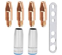 EATBALE MB25 Welding Contact Tips 0.8mm/0.030" M6x28mm for MB25 25AK MIG/MAG Welding Torch Holder Consumables Accessories with Shield Cup/Gas Nozzle and Wrench (7Pcs)
