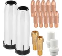 EATBALE MIG MAG Welding Conical Gas Nozzle Contact Tips 140.0313(0.9mm, 0.35") Ceramic Diffuser Nozzle Holder for MIG 36KD MB36 Welding Torch Gas Diffuser 014.0023 Accessories Kit(16 Pcs)