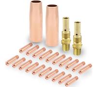 EATBALE MIG Welding Contact Tip(0.6, 0.8, 0.9, 1.0 mm) Holder Diffuser Shield Cup for MIG MAG 15AK Welding Torch Gas Nozzle Connector M6 Conductive Tip Accessories Kit for Lincoln Magnum 100L