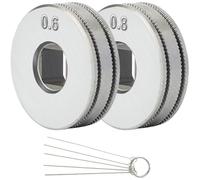 EATBALE MIG Wire Feed Roller Drive Wheels for SSJ16 Wire Feeder MAG MIG Welders Guide Equipment Parts Knurled Groove 25mm Diameter Parts 1 x 0.6mm Roll Wheel, 1 x 0.8mm Roll Wheel (2 Pcs)