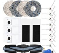 EATBALE Replacement Accessories Kits for ECOVACS Deebot T20e Omni T20 Max T20 Pro Plus Robot Vacuum Cleaner, 1 Main Brush, 8 Side Brushes, 4 Mop Pad Clothes, 2 HEPA Filters, 3 Dust Bags (18 Pack)