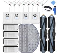 EATBALE Replacement Accessories Parts for Ecovacs Deebot T10 Plus Vacuum Cleaner, 2 x Main Roller Brushes, 8 x Side Brushes, 4 x HEPA Filters, 4 x Mop Pad Clothes, 4 x Dust Bags (22 Pcs)